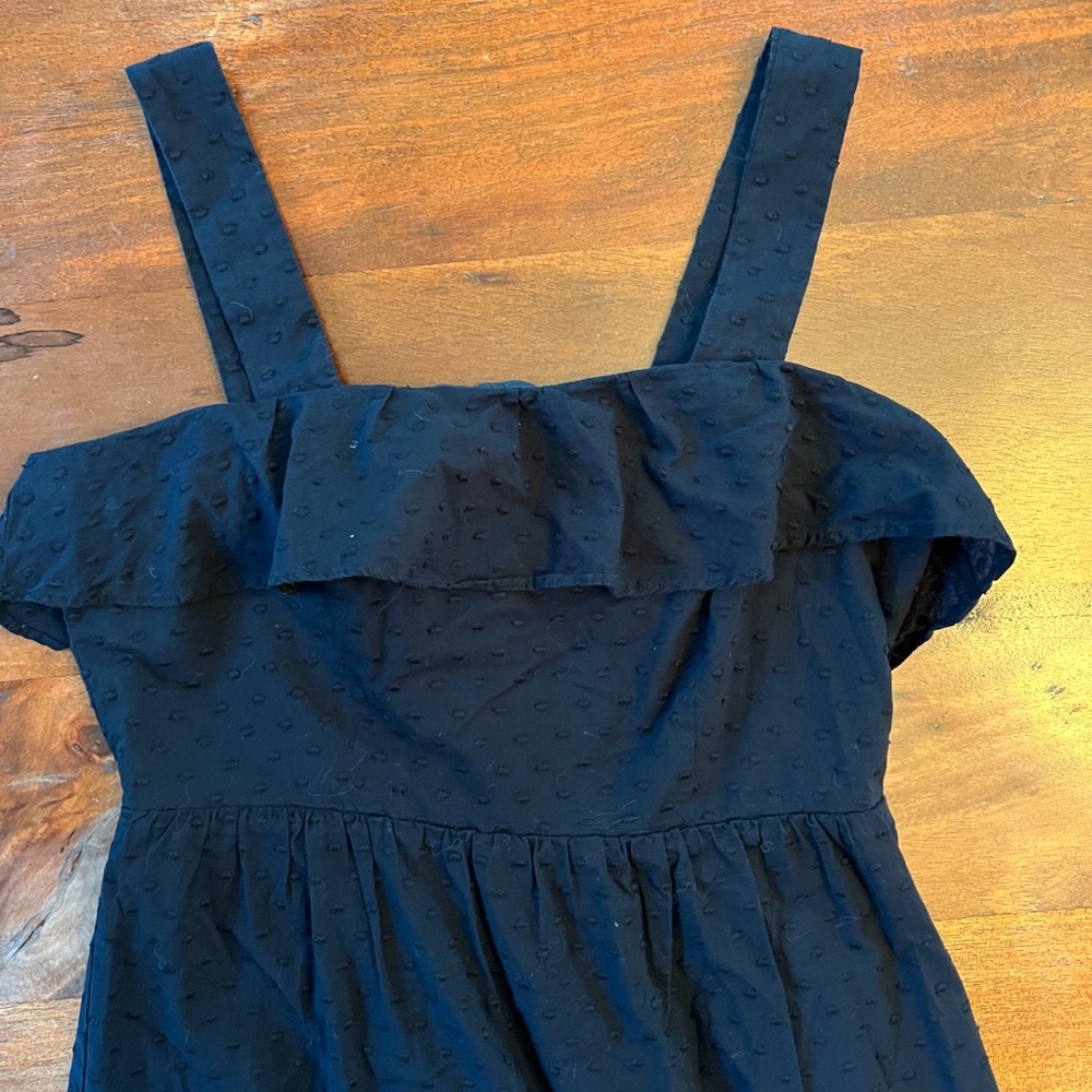 J Crew Women’s Black Flounce Hem Ruffle With Straps Dress Size 2 - Picture 2 of 9